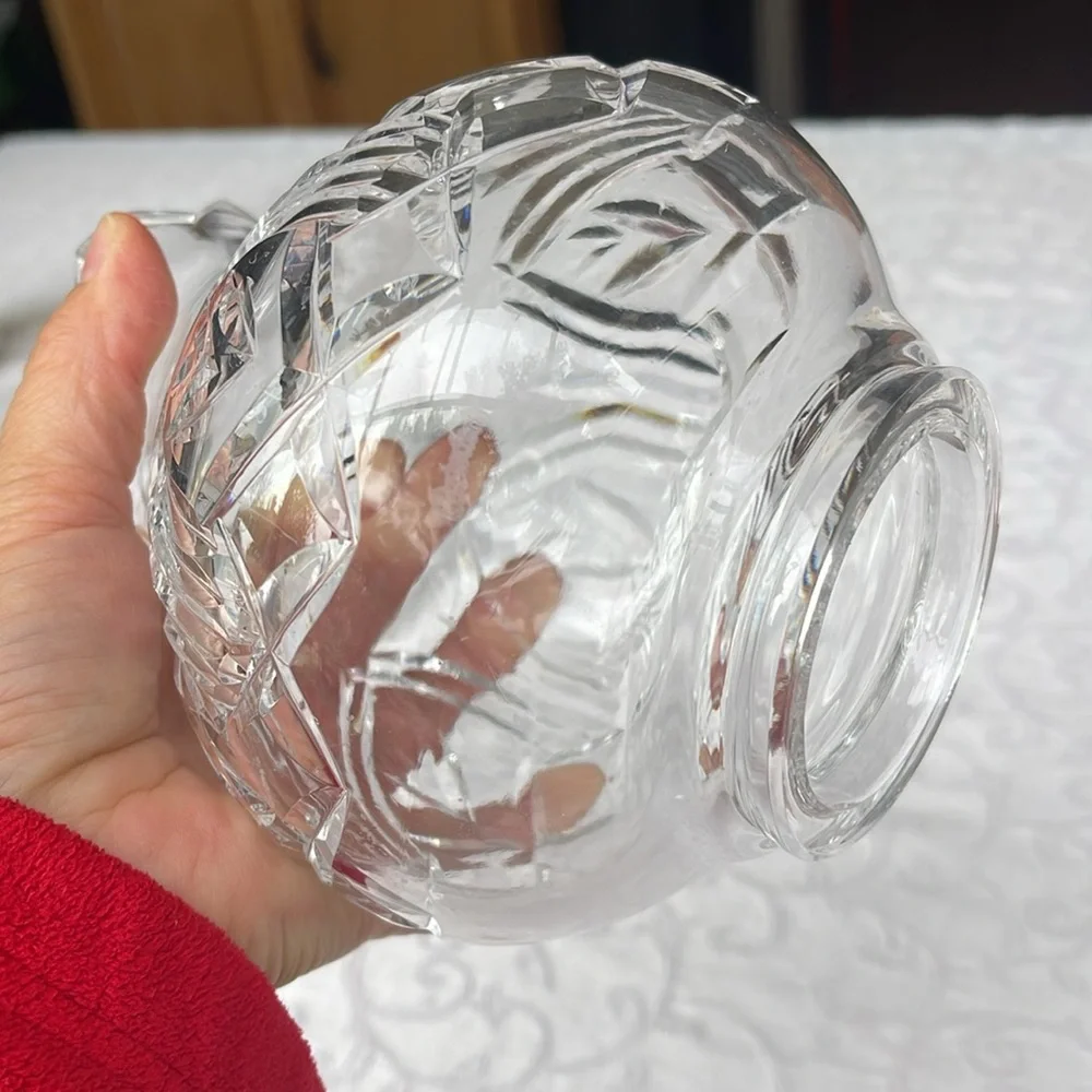 Vintage Waterford Crystal hurricane lamp and globe , globe only